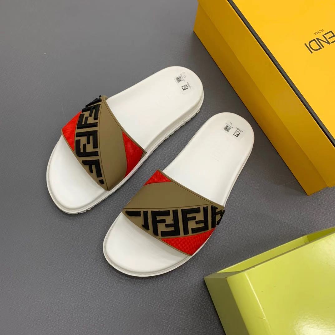 Fendi Panelled FF Logo Slides - EUR FASHION