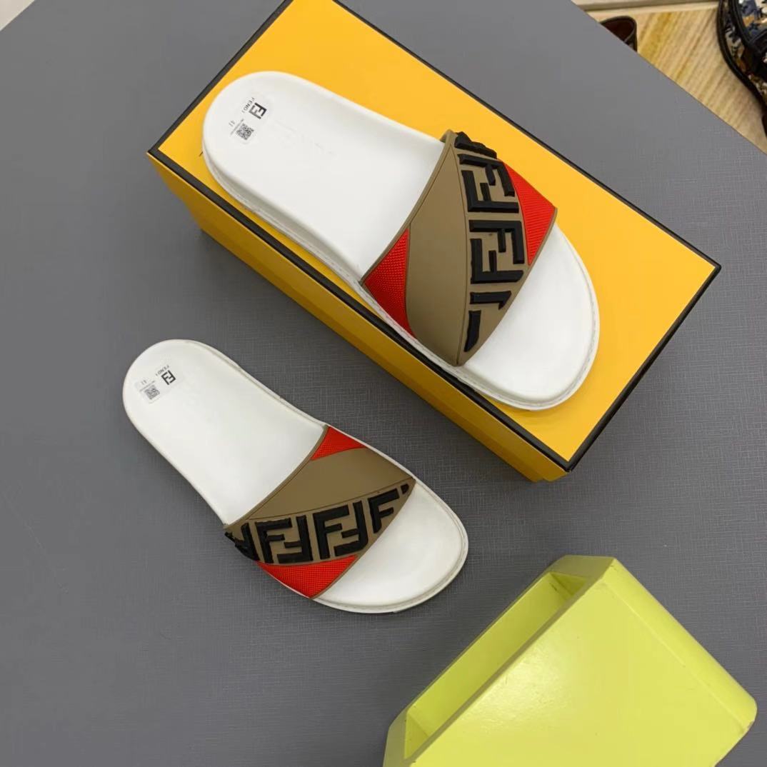 Fendi Panelled FF Logo Slides - EUR FASHION