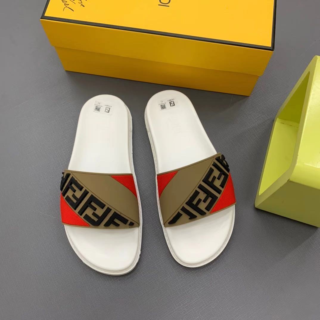 Fendi Panelled FF Logo Slides - EUR FASHION