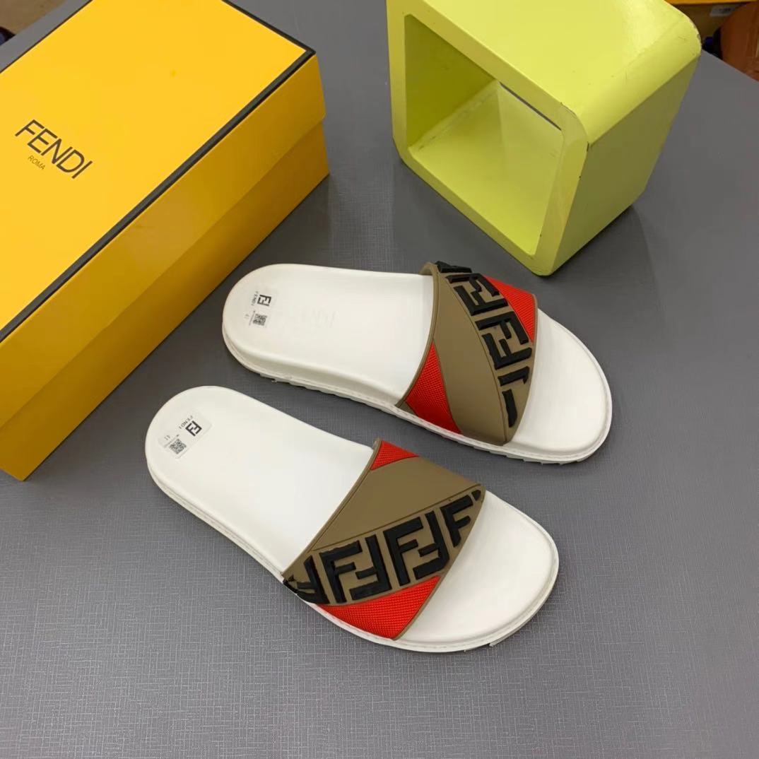 Fendi Panelled FF Logo Slides - EUR FASHION