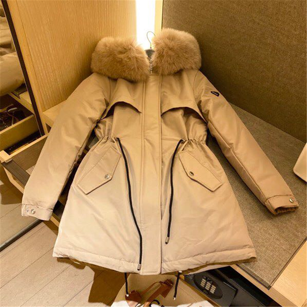 Prada Detachable Long Down Jacket(Apricot) - EUR FASHION