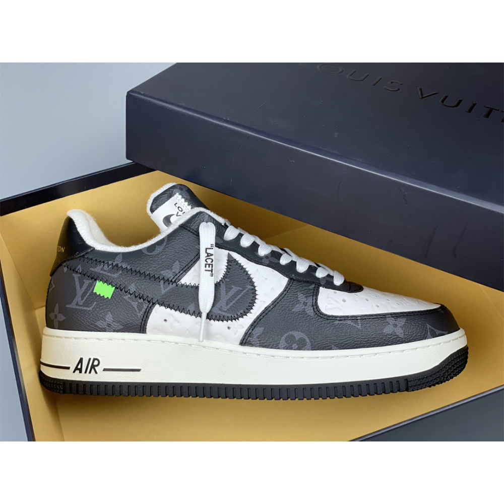 Louis Vuitton X Nike Air Force 1 Sneaker Black And White - EUR FASHION