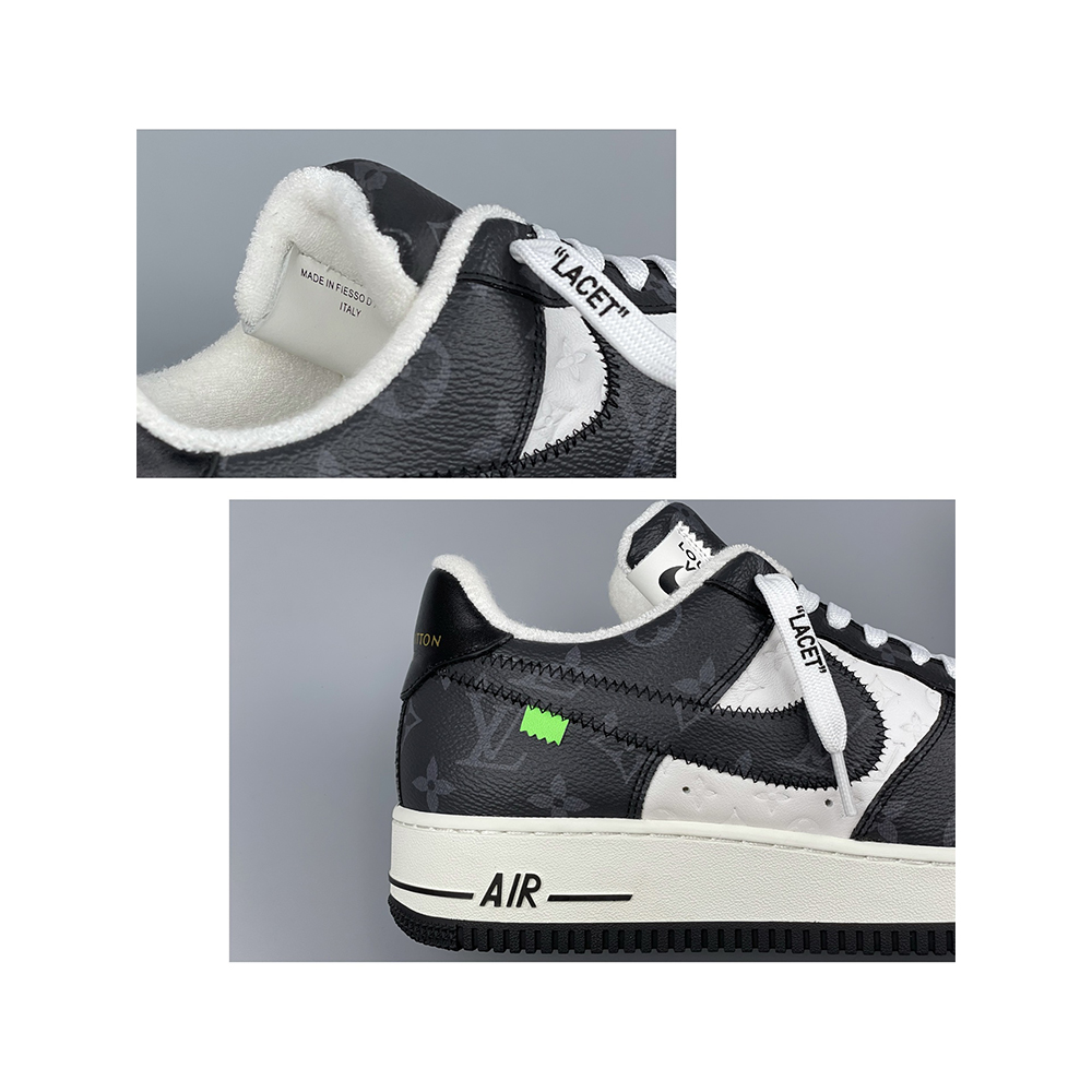 Louis Vuitton X Nike Air Force 1 Sneaker Black And White - EUR FASHION