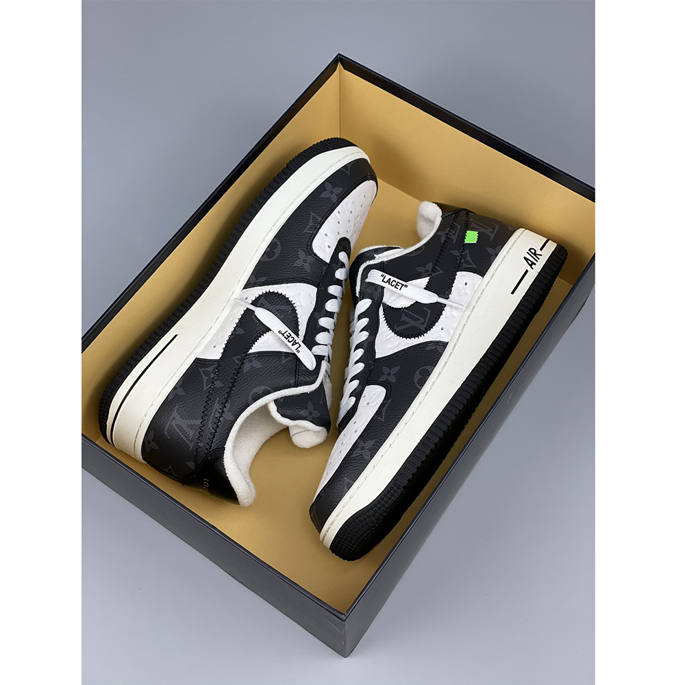 Louis Vuitton X Nike Air Force 1 Sneaker Black And White - EUR FASHION