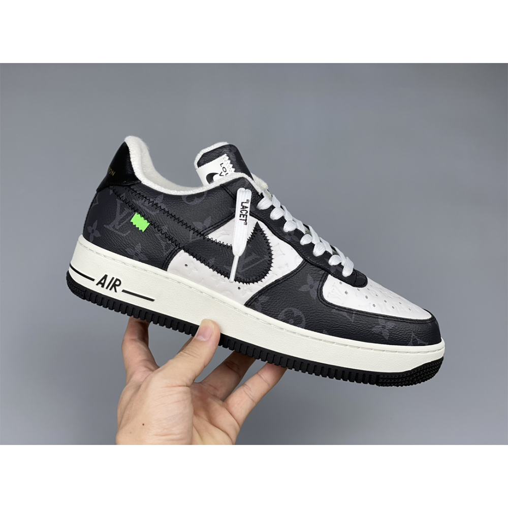 Louis Vuitton X Nike Air Force 1 Sneaker Black And White - EUR FASHION