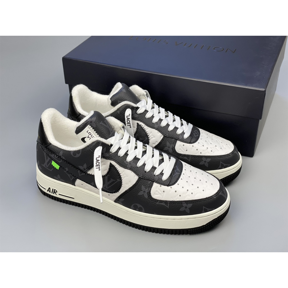 Louis Vuitton X Nike Air Force 1 Sneaker Black And White - EUR FASHION