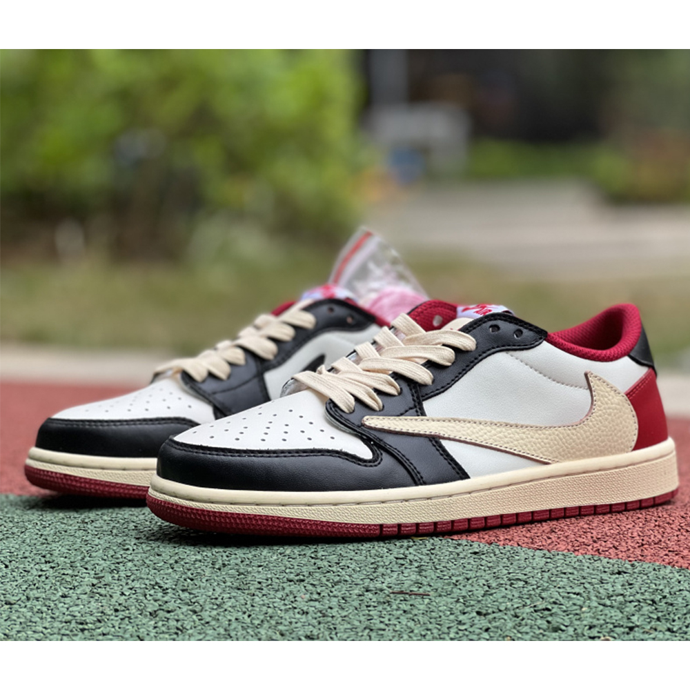 Jordan AJ1 Low Fragment X Travis Scott Black White Red - EUR FASHION