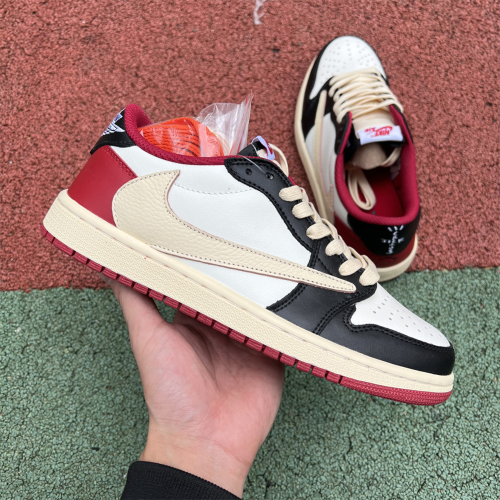 Jordan AJ1 Low Fragment X Travis Scott Black White Red - EUR FASHION