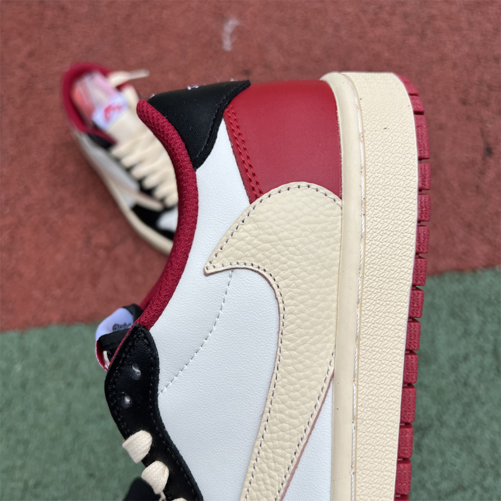 Jordan AJ1 Low Fragment X Travis Scott Black White Red - EUR FASHION