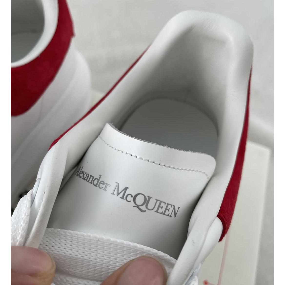 Alexander Mcqueen Leather Exaggerated-Sole Sneakers (Suede Red Back ) - EUR FASHION