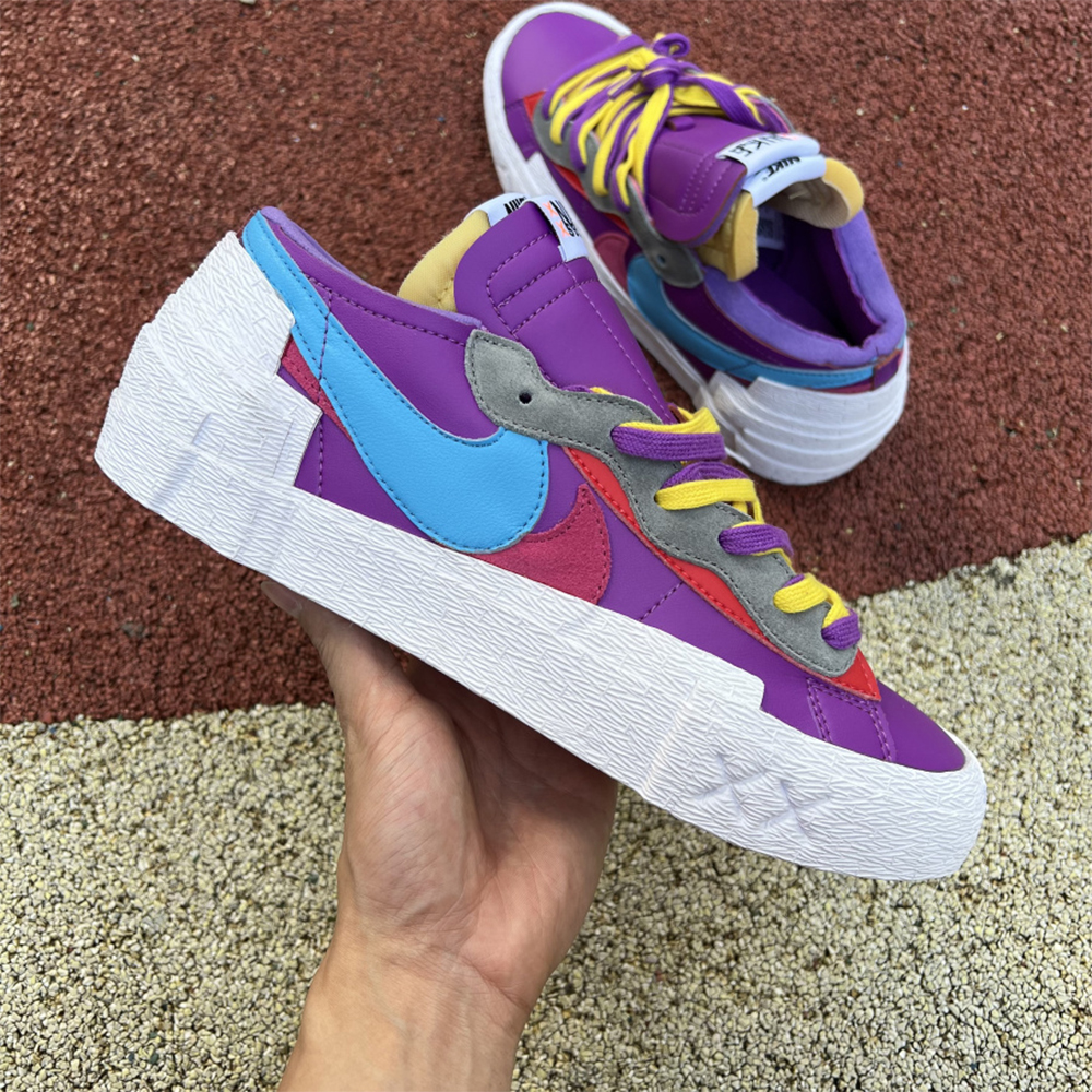 Kaws X Sacai X Nike Blazer Purple Sneakers  - EUR FASHION