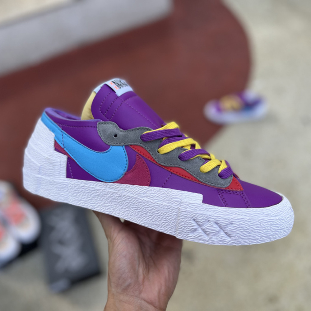 Kaws X Sacai X Nike Blazer Purple Sneakers  - EUR FASHION