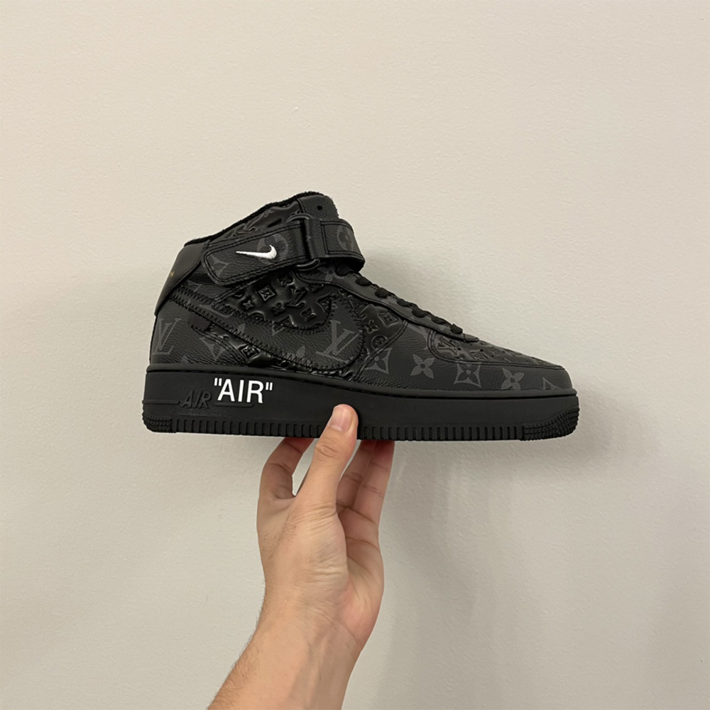 Louis Vuitton X Nike Air Force 1 Mid-Top Sneaker In All Black - EUR FASHION