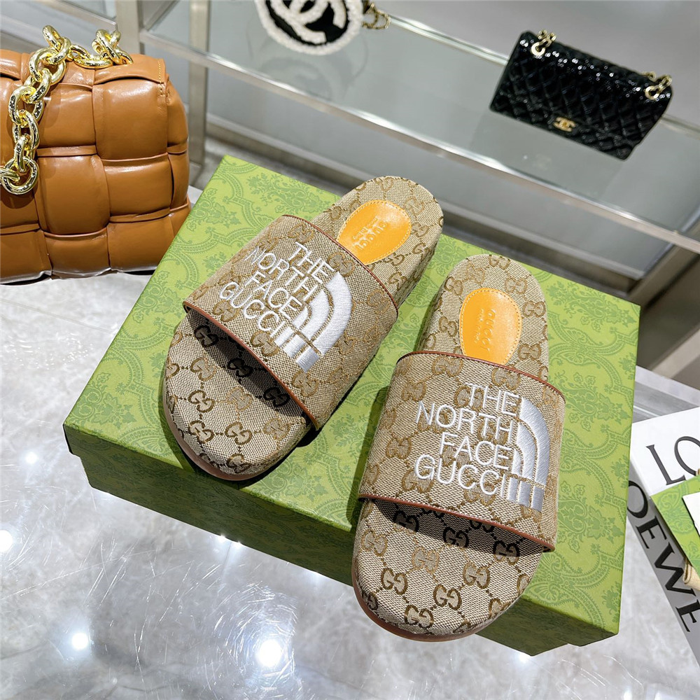 Gucci X The North Face GG Logo Slides - EUR FASHION