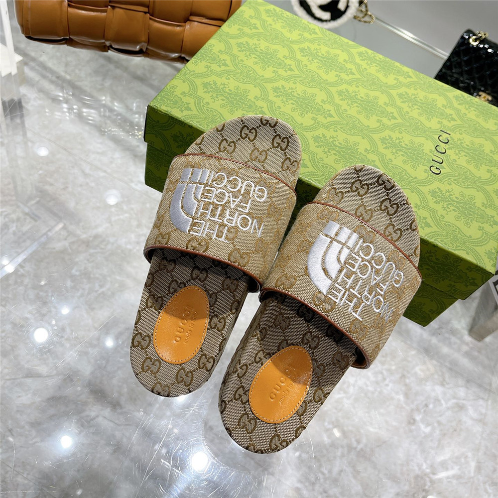 Gucci X The North Face GG Logo Slides - EUR FASHION