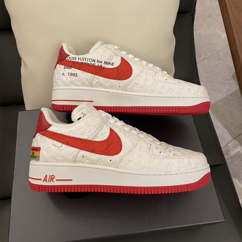 Louis Vuitton X Nike Air Force 1 Sneaker In White&Red - EUR FASHION