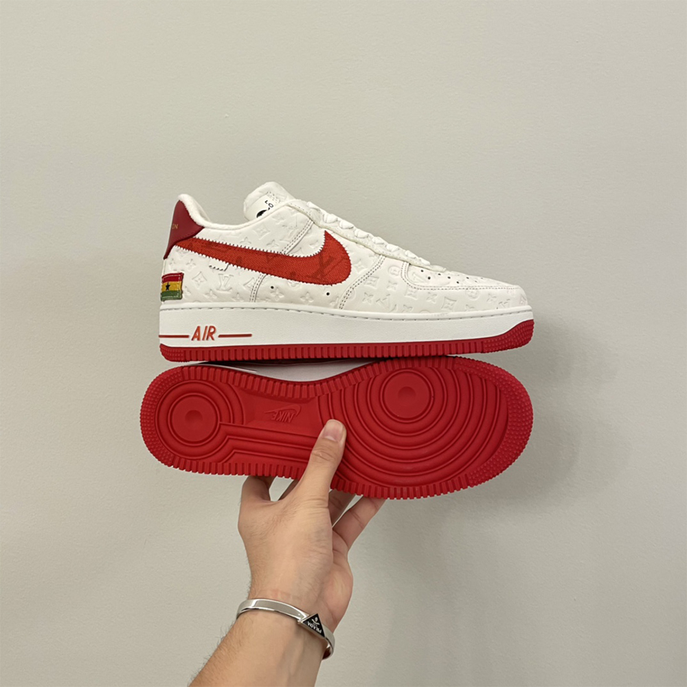 Louis Vuitton X Nike Air Force 1 Sneaker In White&Red - EUR FASHION