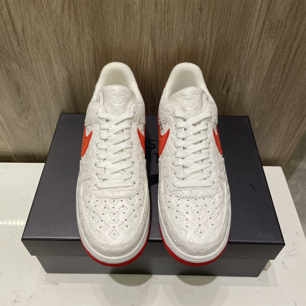 Louis Vuitton X Nike Air Force 1 Sneaker In White&Red - EUR FASHION