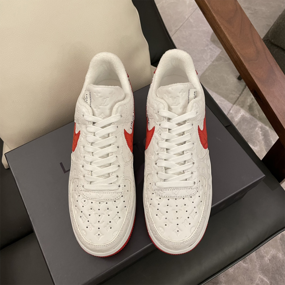 Louis Vuitton X Nike Air Force 1 Sneaker In White&Red - EUR FASHION