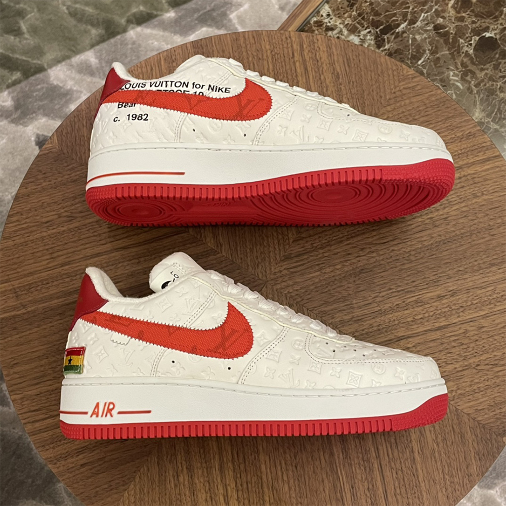 Louis Vuitton X Nike Air Force 1 Sneaker In White&Red - EUR FASHION