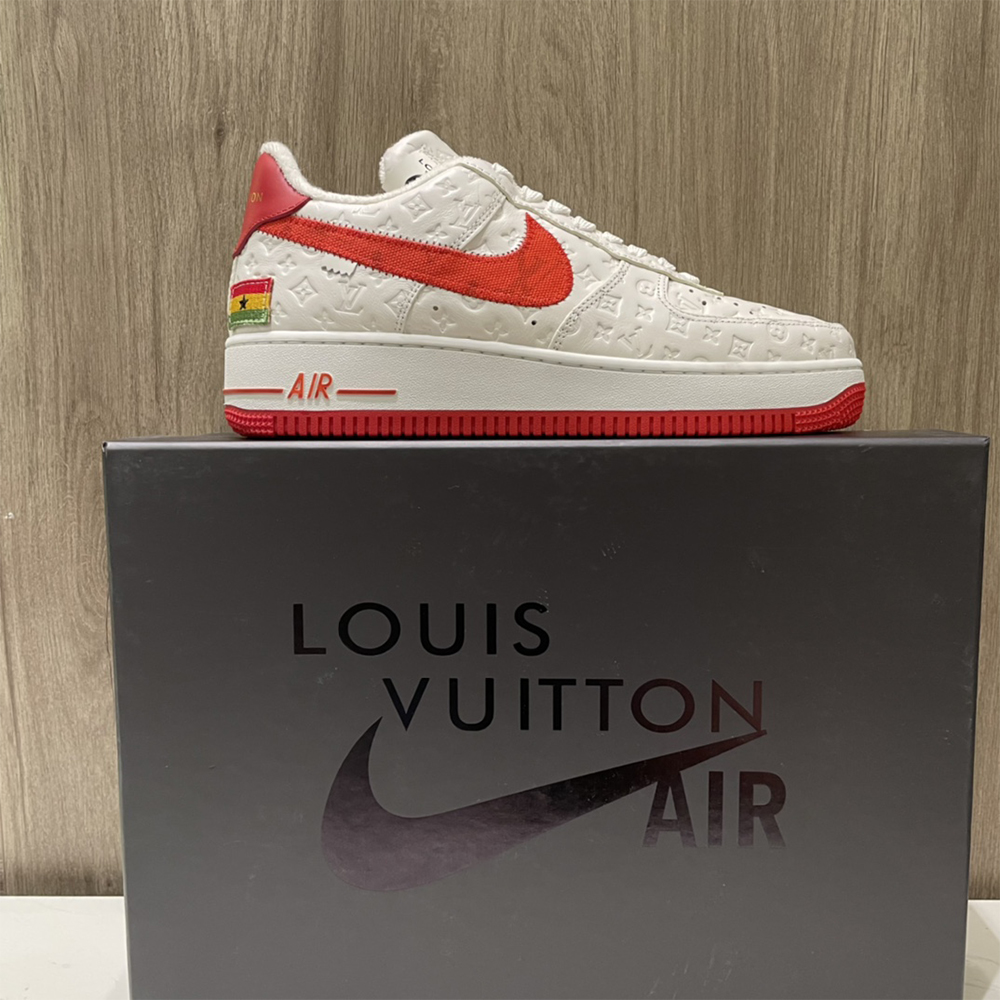 Louis Vuitton X Nike Air Force 1 Sneaker In White&Red - EUR FASHION