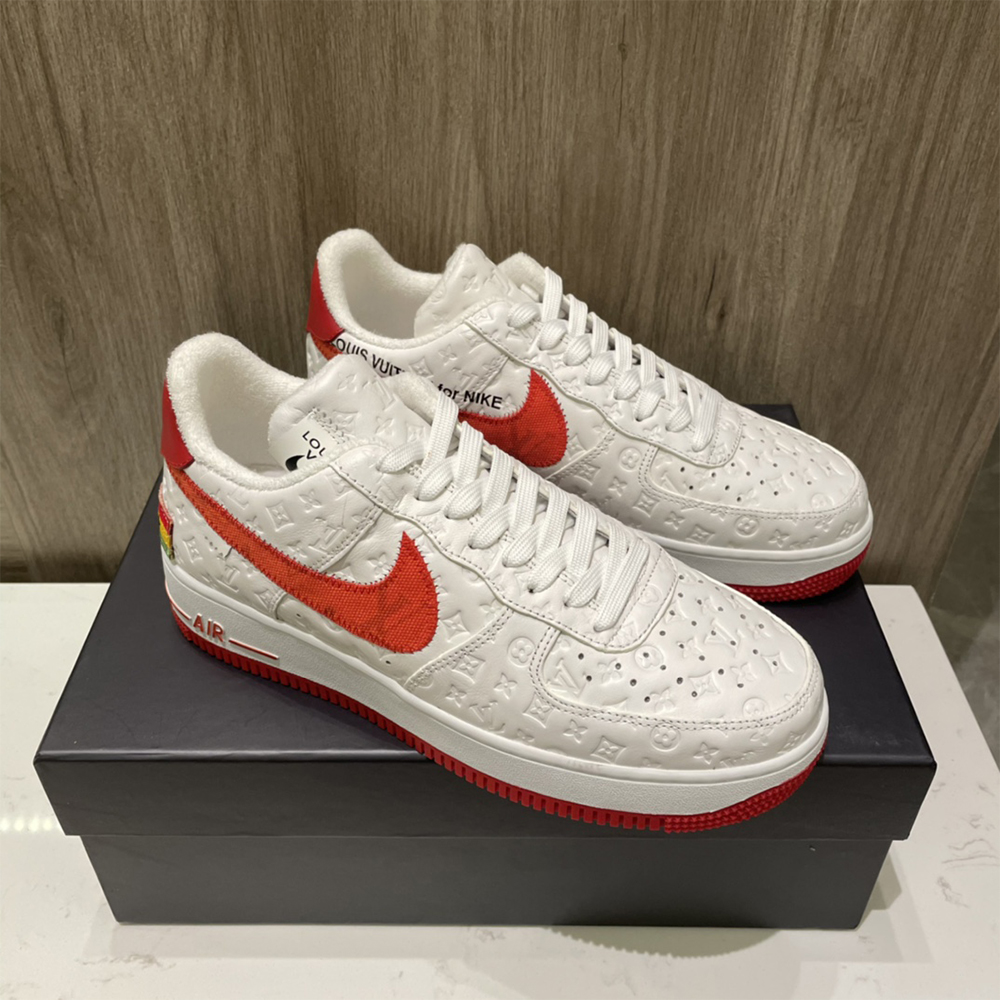 Louis Vuitton X Nike Air Force 1 Sneaker In White&Red - EUR FASHION