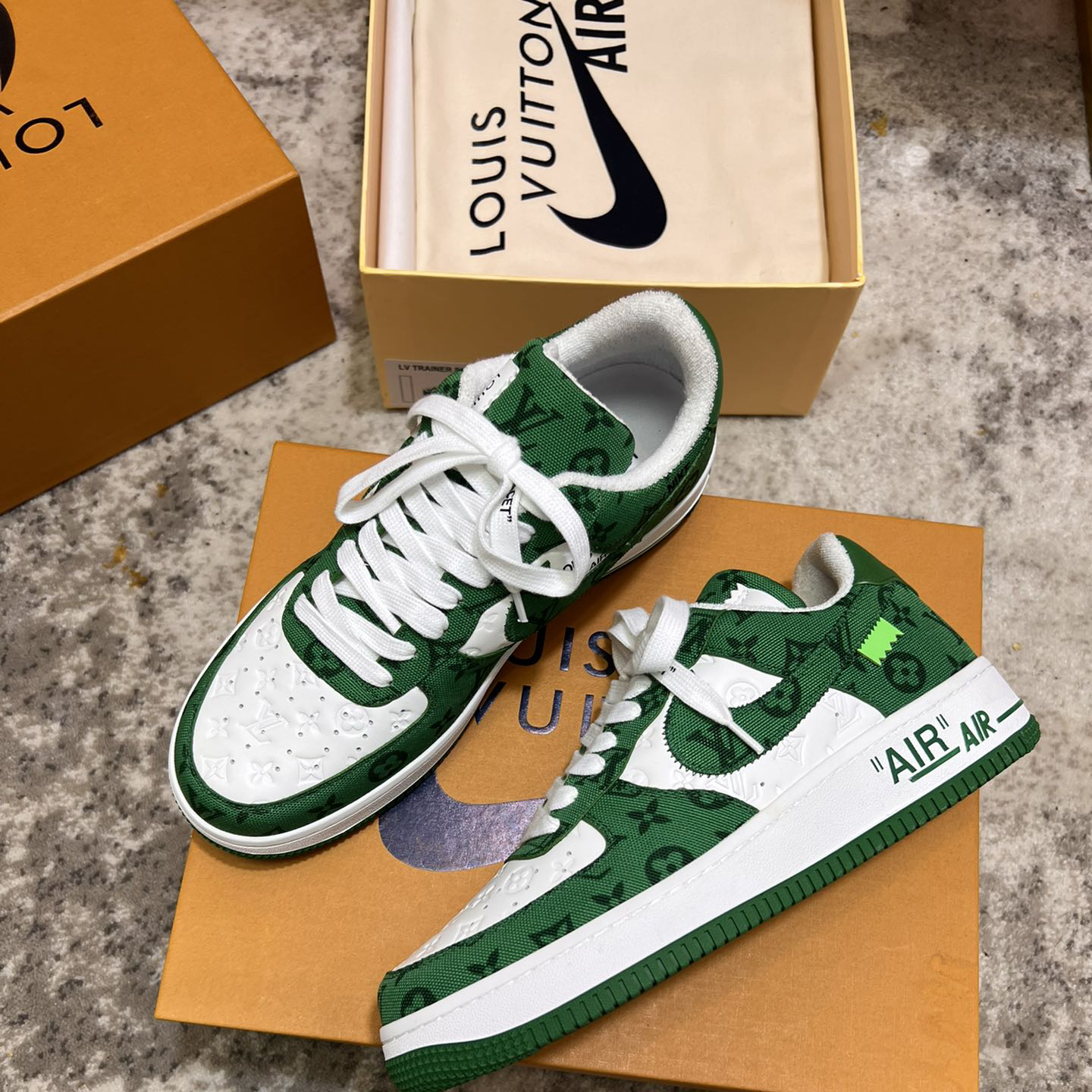 Louis Vuitton X Nike Air Force 1 Sneaker In Green - EUR FASHION