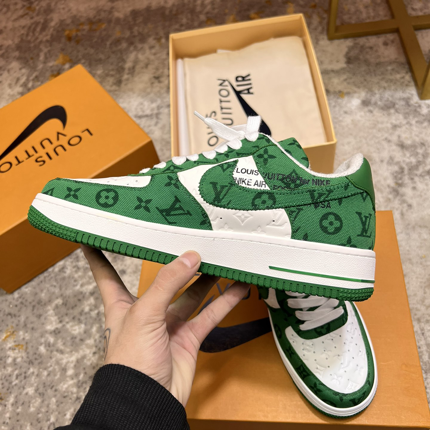 Louis Vuitton X Nike Air Force 1 Sneaker In Green - EUR FASHION