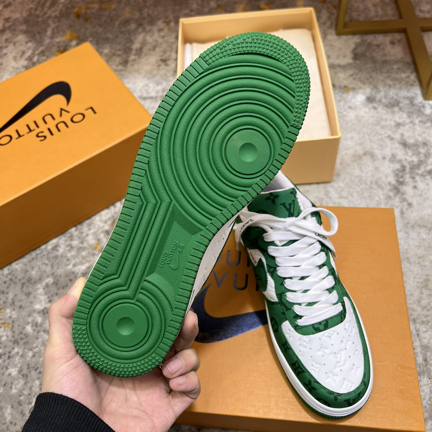 Louis Vuitton X Nike Air Force 1 Sneaker In Green - EUR FASHION