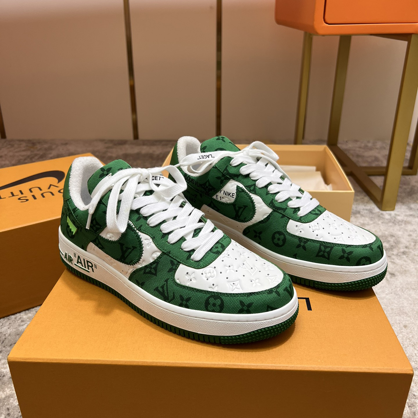 Louis Vuitton X Nike Air Force 1 Sneaker In Green - EUR FASHION