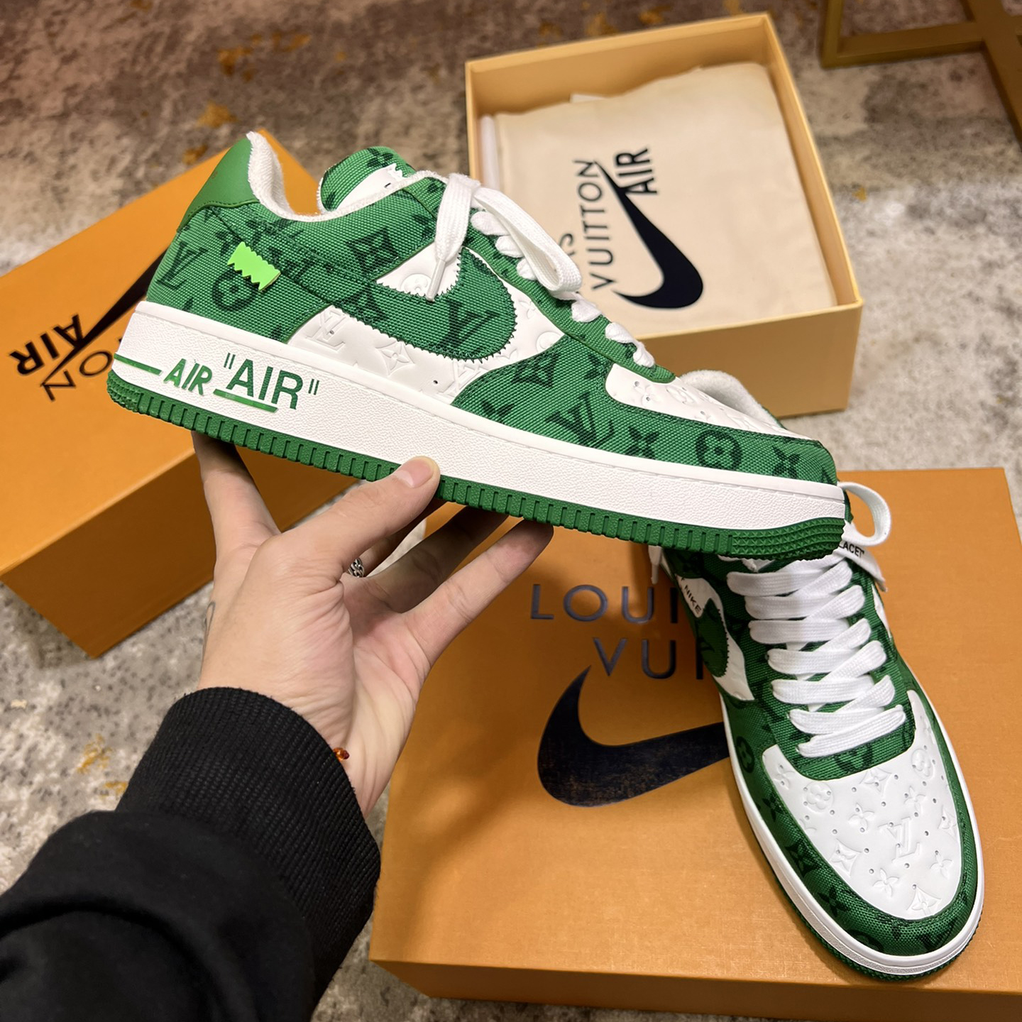 Louis Vuitton X Nike Air Force 1 Sneaker In Green - EUR FASHION