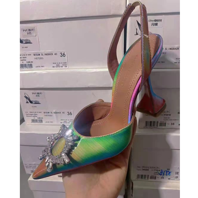 Amina Muaddi Begum Pumps Green  - EUR FASHION