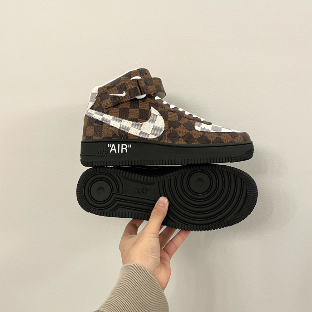 Louis Vuitton X Nike Air Force 1 Mid-Top Sneaker In Brown - EUR FASHION