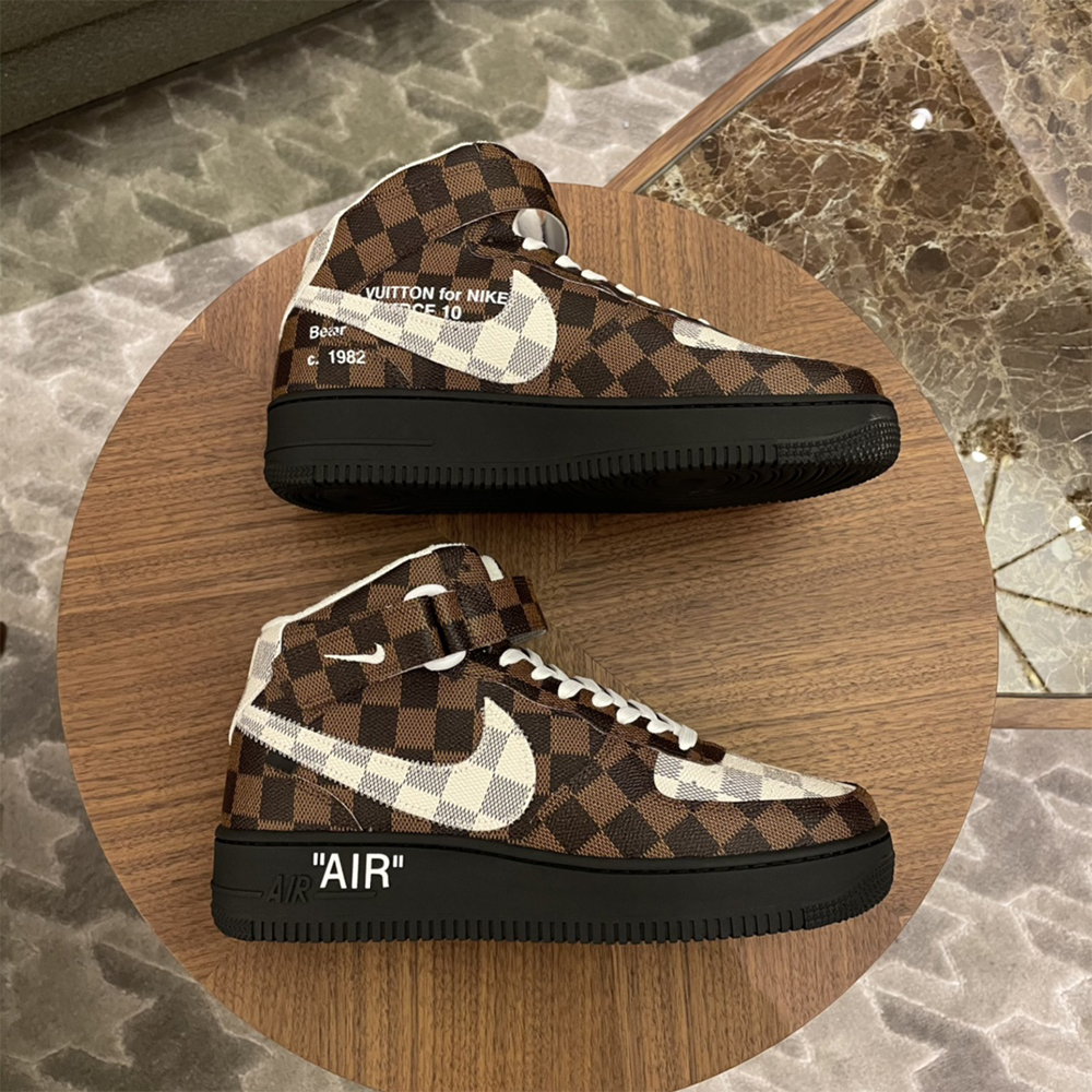 Louis Vuitton X Nike Air Force 1 Mid-Top Sneaker In Brown - EUR FASHION