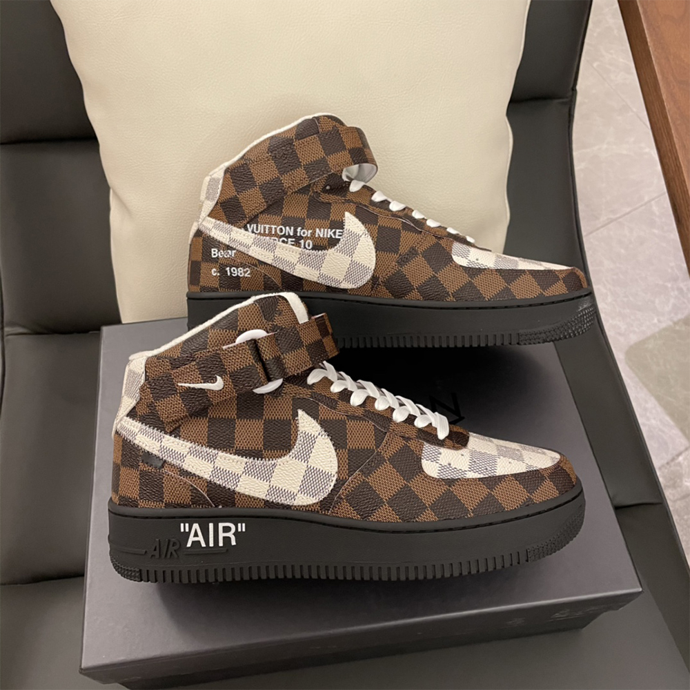 Louis Vuitton X Nike Air Force 1 Mid-Top Sneaker In Brown - EUR FASHION