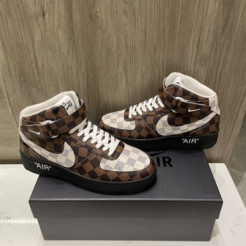 Louis Vuitton X Nike Air Force 1 Mid-Top Sneaker In Brown - EUR FASHION