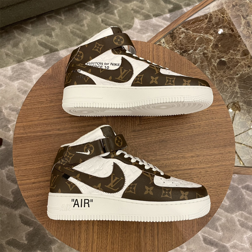 Louis Vuitton X Nike Air Force 1 Mid-Top Monogram Sneaker - EUR FASHION