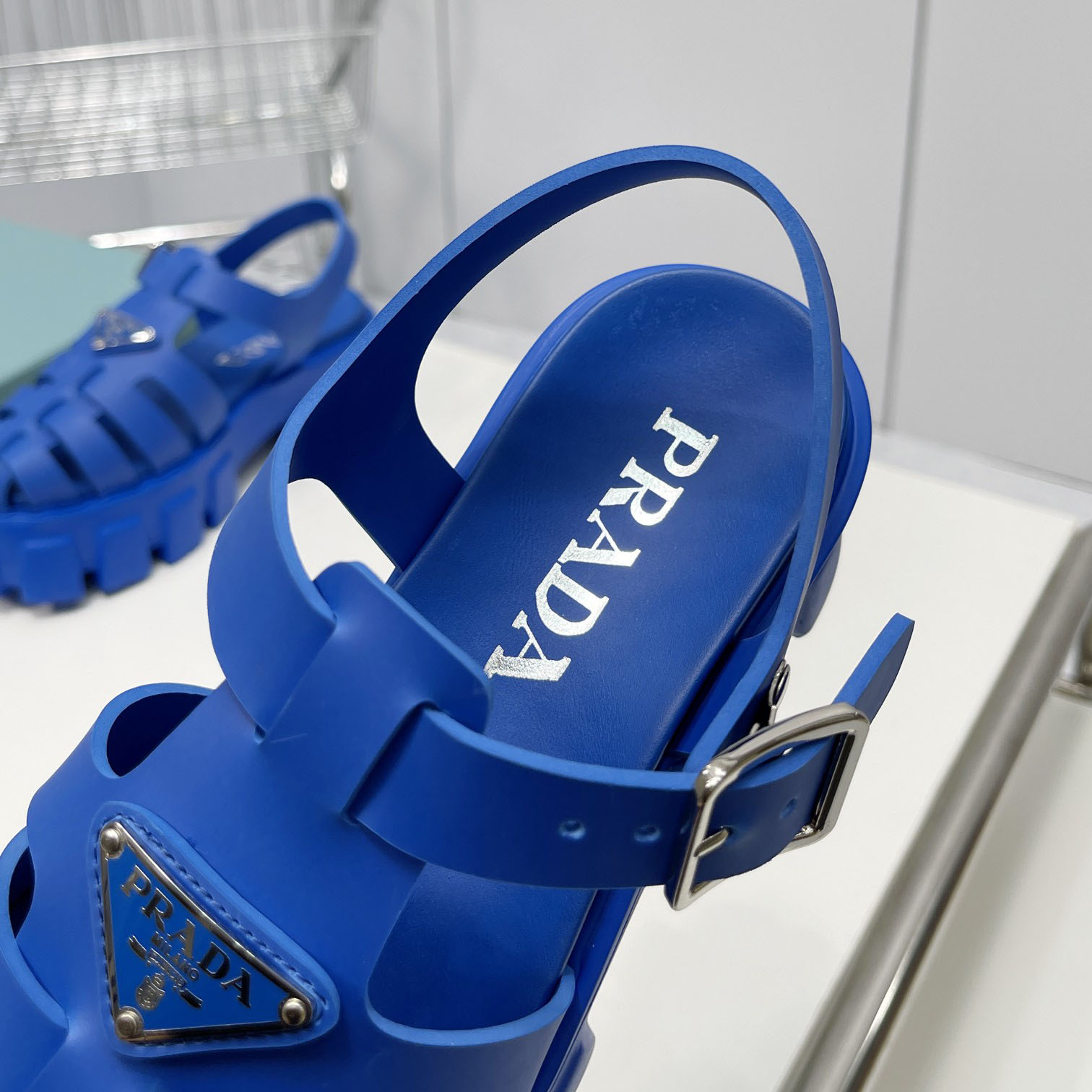 Prada Foam Rubber Sandals In Blue - EUR FASHION