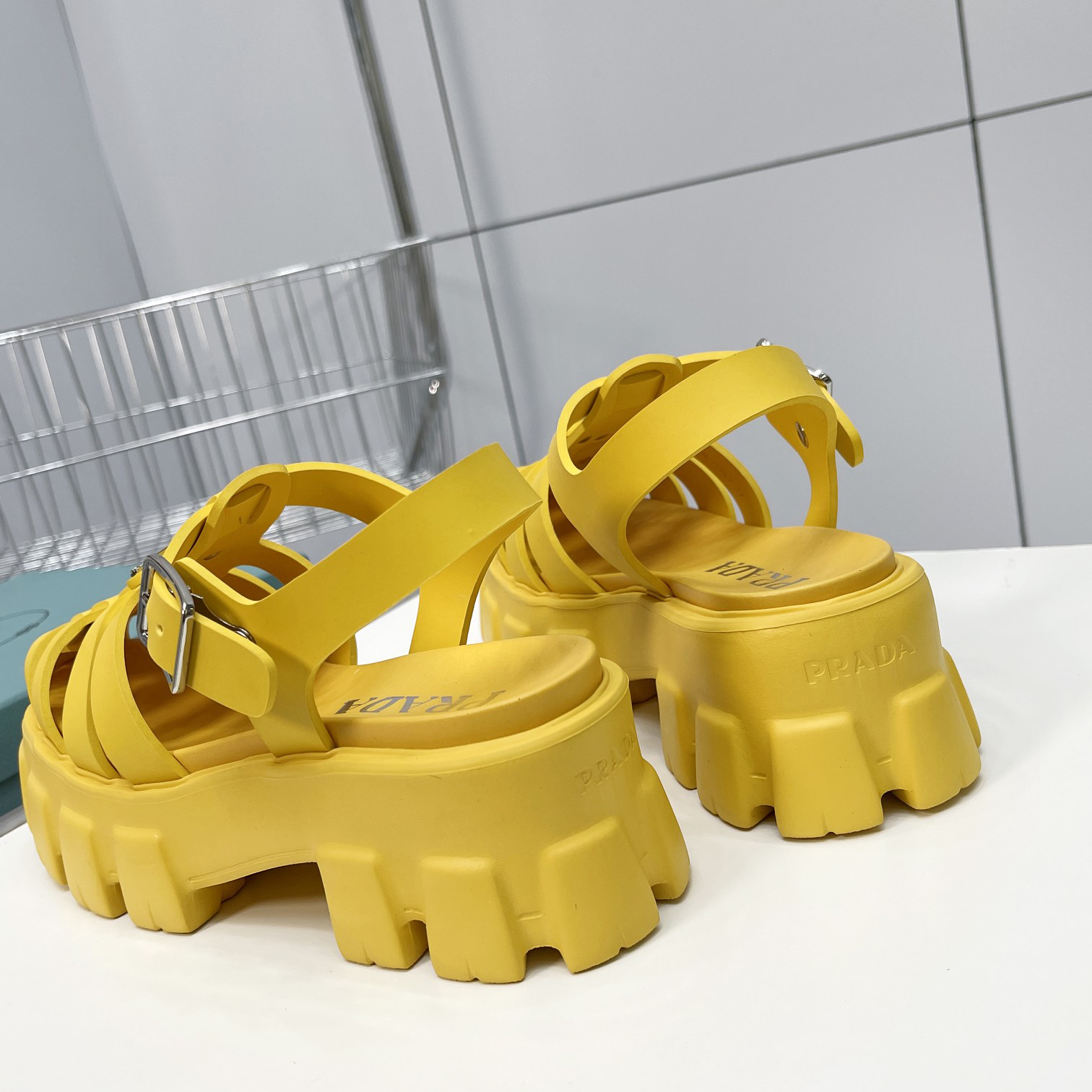 Prada Foam Rubber Sandals In Yellow - EUR FASHION