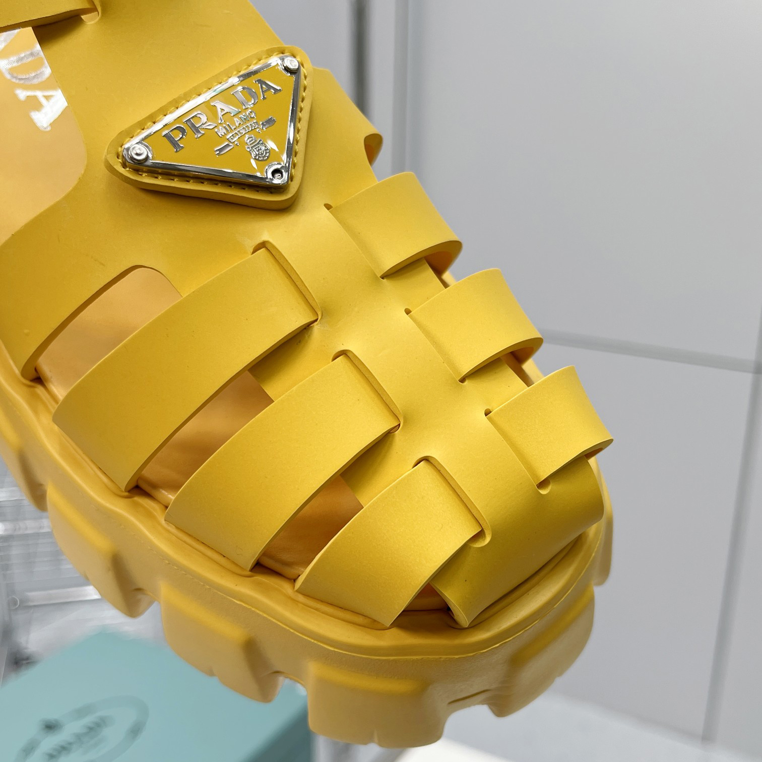 Prada Foam Rubber Sandals In Yellow - EUR FASHION