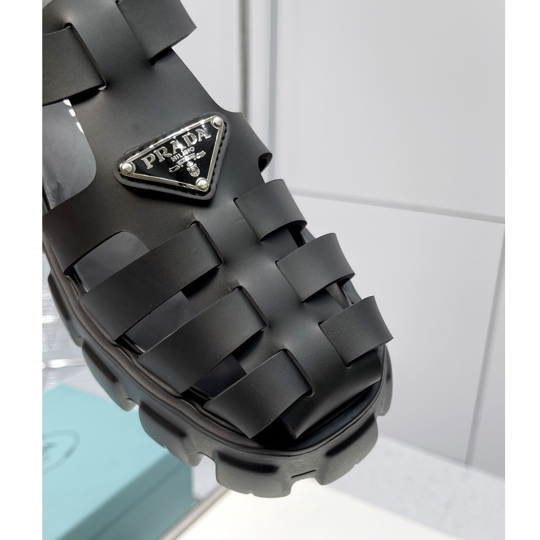 Prada Foam Rubber Sandals In Black - EUR FASHION