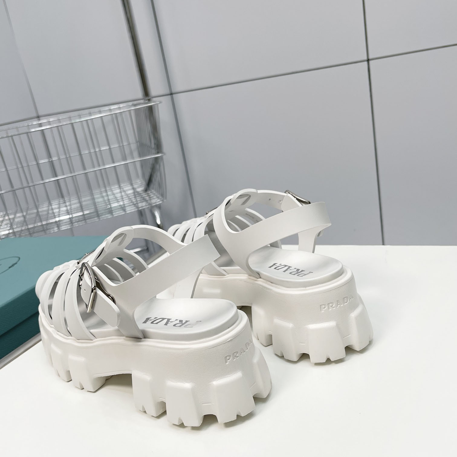 Prada Foam Rubber Sandals In White - EUR FASHION