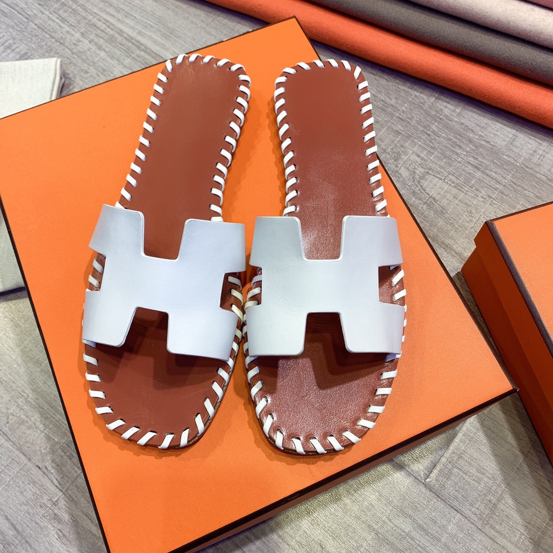 Hermes Leather Oran Sandals - EUR FASHION