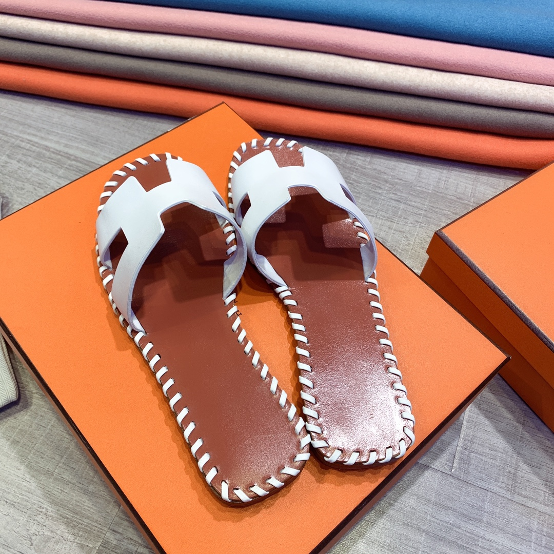 Hermes Leather Oran Sandals - EUR FASHION