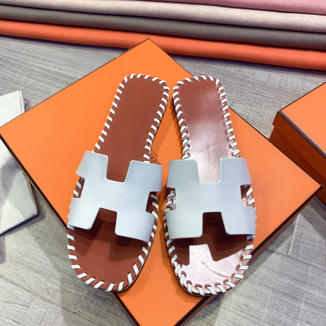 Hermes Leather Oran Sandals - EUR FASHION