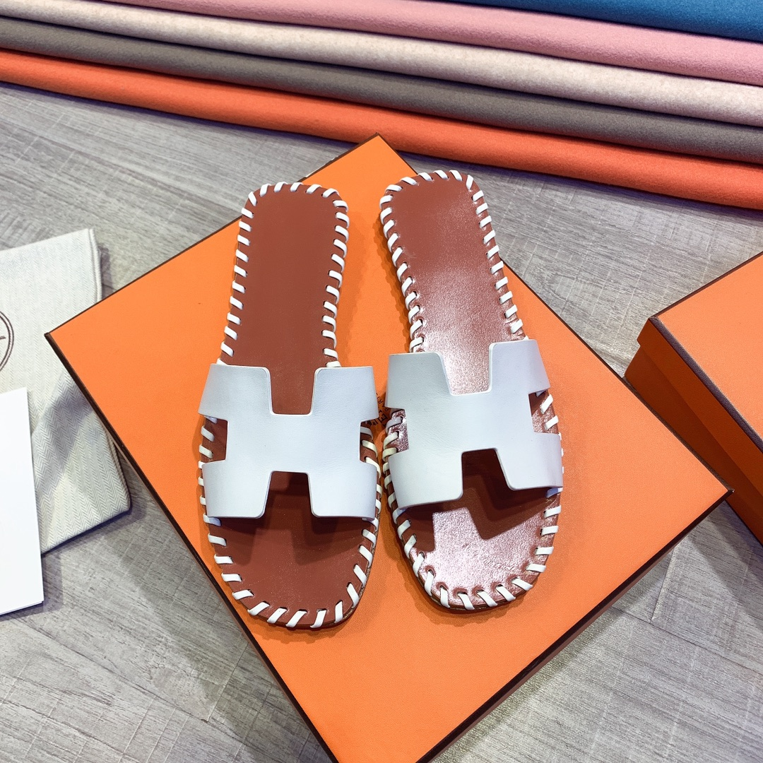 Hermes Leather Oran Sandals - EUR FASHION