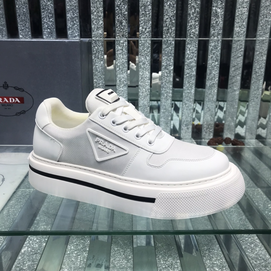 Prada Logo Sneakers In White - EUR FASHION