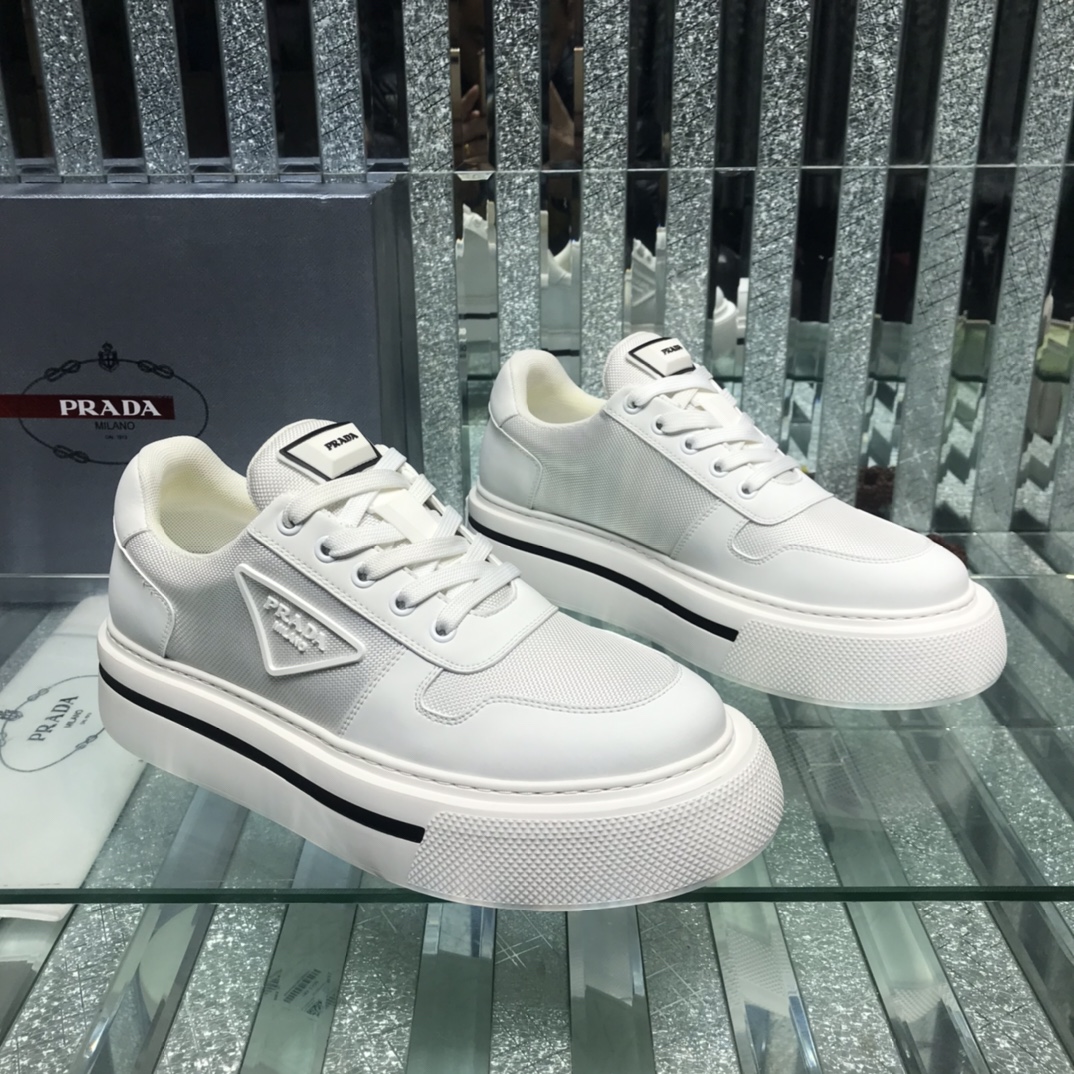 Prada Logo Sneakers In White - EUR FASHION