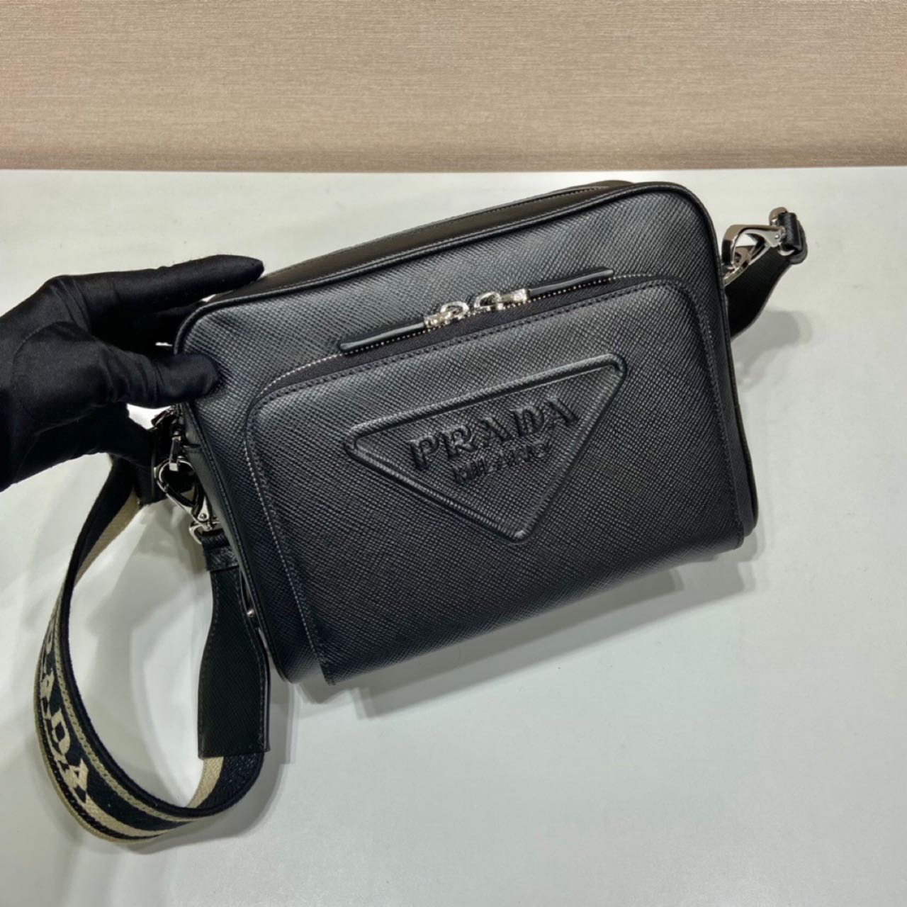 Prada Saffiano Leather Shoulder Bag(24-18-6cm) - EUR FASHION