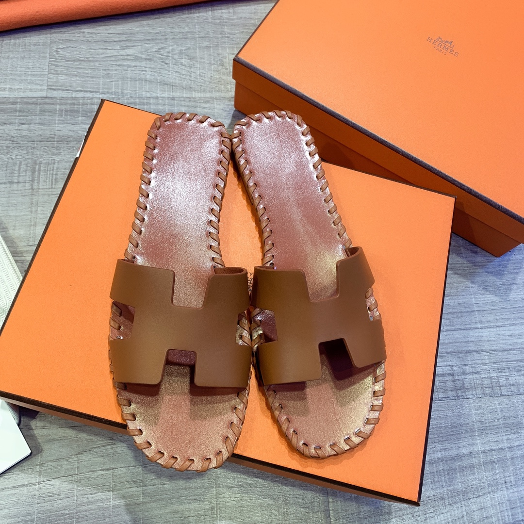 Hermes Leather Oran Sandals - EUR FASHION